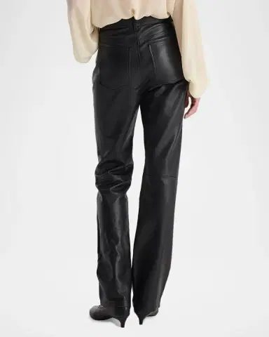 RÓHE High-Waist Leather Straight-Leg Pants | Thumbnail 3 RÓHE High-Waist Leather Straight-Leg Pants | Thumbnail 3