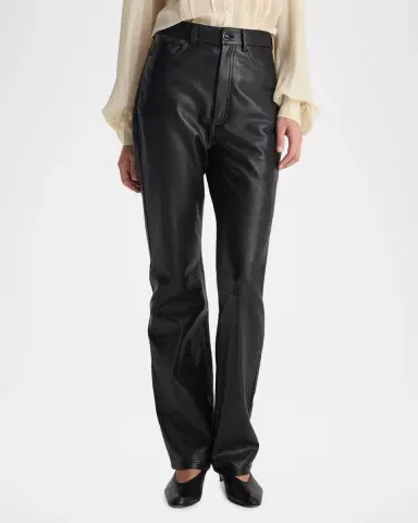 RÓHE High-Waist Leather Straight-Leg Pants | Thumbnail 4 RÓHE High-Waist Leather Straight-Leg Pants | Thumbnail 4