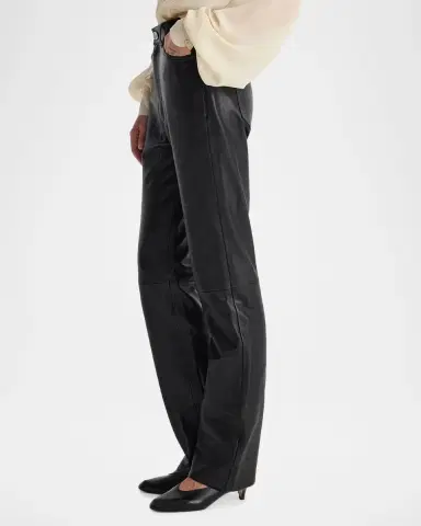 RÓHE High-Waist Leather Straight-Leg Pants | Thumbnail 5 RÓHE High-Waist Leather Straight-Leg Pants | Thumbnail 5