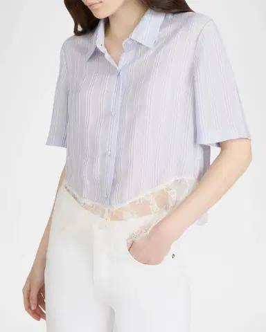 Frame The Stripe Lace Shirt | Thumbnail 6 Frame The Stripe Lace Shirt | Thumbnail 6