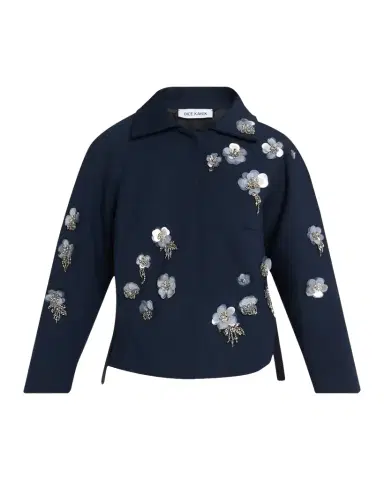 Dice Kayek Embellished Wool Twill Boxy Shirt Jacket | Thumbnail 1 Dice Kayek Embellished Wool Twill Boxy Shirt Jacket | Thumbnail 1