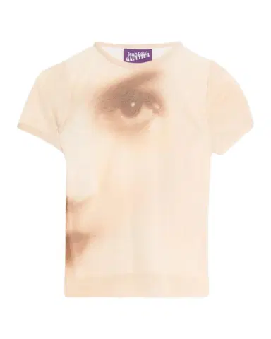 Jean Paul Gaultier Face-Print Mesh Short-Sleeve Baby Tee | Thumbnail 1 Jean Paul Gaultier Face-Print Mesh Short-Sleeve Baby Tee | Thumbnail 1