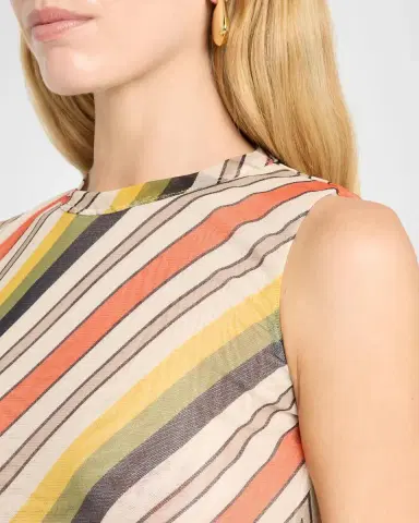 Jean Paul Gaultier Striped Mesh Sleeveless Mini Dress | Thumbnail 5 Jean Paul Gaultier Striped Mesh Sleeveless Mini Dress | Thumbnail 5