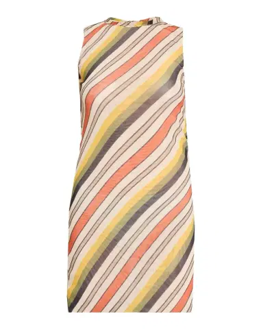 Jean Paul Gaultier Striped Mesh Sleeveless Mini Dress | Thumbnail 1 Jean Paul Gaultier Striped Mesh Sleeveless Mini Dress | Thumbnail 1