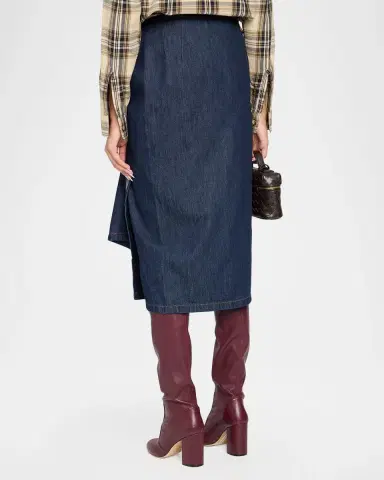 Dries Van Noten Ruffled Denim Midi Skirt | Thumbnail 3 Dries Van Noten Ruffled Denim Midi Skirt | Thumbnail 3
