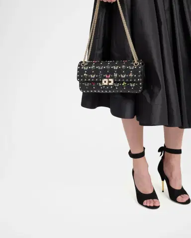 Valentino Garavani Embroidered Quilted Leather Shoulder Bag | Thumbnail 2 Valentino Garavani Embroidered Quilted Leather Shoulder Bag | Thumbnail 2