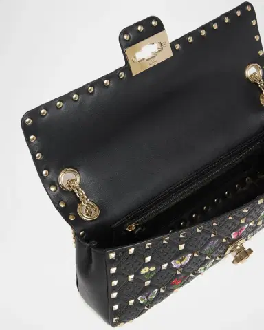 Valentino Garavani Embroidered Quilted Leather Shoulder Bag | Thumbnail 4 Valentino Garavani Embroidered Quilted Leather Shoulder Bag | Thumbnail 4
