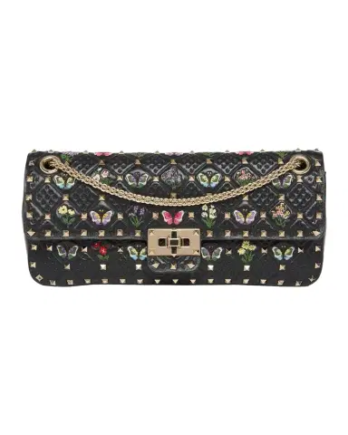 Valentino Garavani Embroidered Quilted Leather Shoulder Bag | Thumbnail 1 Valentino Garavani Embroidered Quilted Leather Shoulder Bag | Thumbnail 1