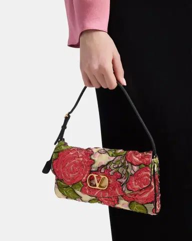 Valentino Garavani Small Floral Jacquard Shoulder Bag | Thumbnail 2 Valentino Garavani Small Floral Jacquard Shoulder Bag | Thumbnail 2