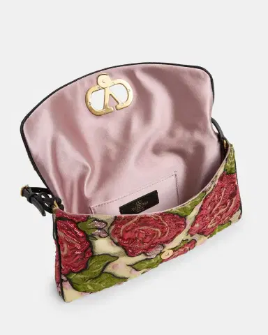 Valentino Garavani Small Floral Jacquard Shoulder Bag | Thumbnail 4 Valentino Garavani Small Floral Jacquard Shoulder Bag | Thumbnail 4