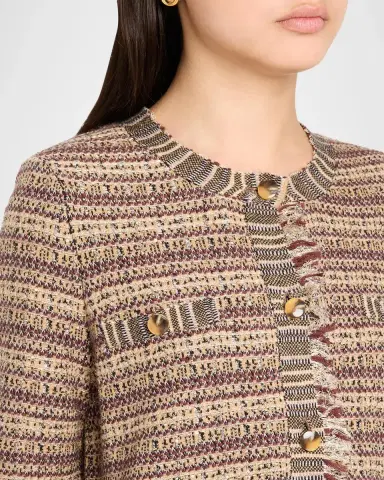 Veronica Beard Sariyah Striped Wool-Blend Knit Jacket | Thumbnail 5 Veronica Beard Sariyah Striped Wool-Blend Knit Jacket | Thumbnail 5