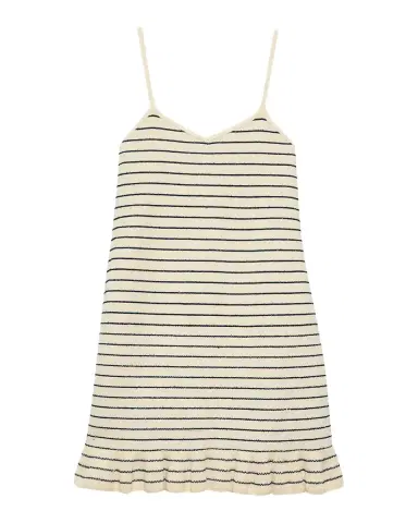 JW Anderson Sleeveless Striped Rib Ruffle Mini Dress | Thumbnail 2 JW Anderson Sleeveless Striped Rib Ruffle Mini Dress | Thumbnail 2