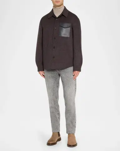 Mackage Men's Glen Check Wool-Blend Coat | Thumbnail 2 Mackage Men's Glen Check Wool-Blend Coat | Thumbnail 2