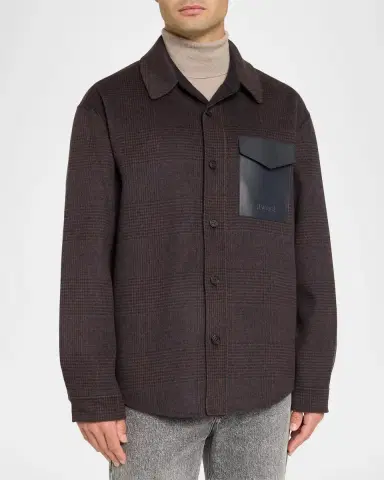 Mackage Men's Glen Check Wool-Blend Coat | Thumbnail 4 Mackage Men's Glen Check Wool-Blend Coat | Thumbnail 4