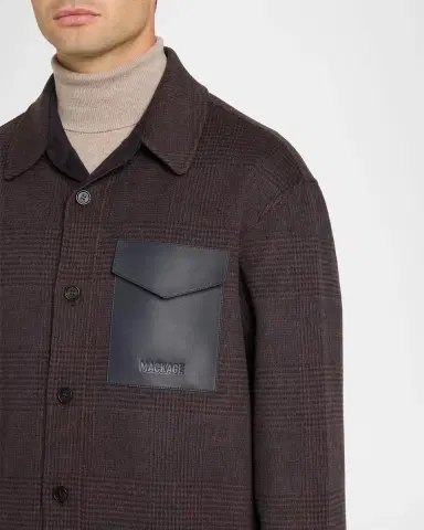 Mackage Men's Glen Check Wool-Blend Coat | Thumbnail 5 Mackage Men's Glen Check Wool-Blend Coat | Thumbnail 5