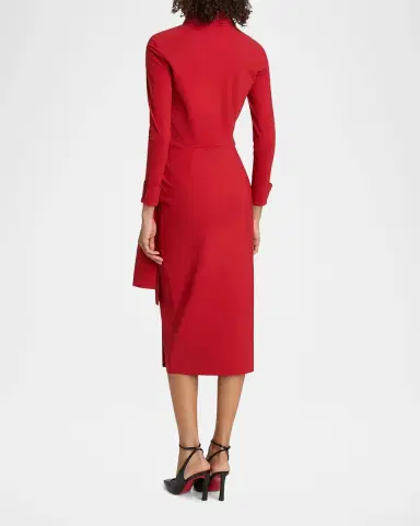 Chiara Boni La Petite Robe Kamala Shirt-Collar Jersey Wrap Dress | Thumbnail 3 Chiara Boni La Petite Robe Kamala Shirt-Collar Jersey Wrap Dress | Thumbnail 3