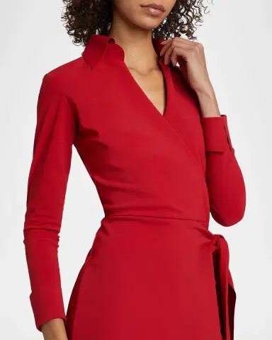 Chiara Boni La Petite Robe Kamala Shirt-Collar Jersey Wrap Dress | Thumbnail 5 Chiara Boni La Petite Robe Kamala Shirt-Collar Jersey Wrap Dress | Thumbnail 5