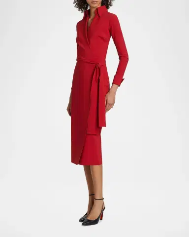 Chiara Boni La Petite Robe Kamala Shirt-Collar Jersey Wrap Dress | Thumbnail 7 Chiara Boni La Petite Robe Kamala Shirt-Collar Jersey Wrap Dress | Thumbnail 7