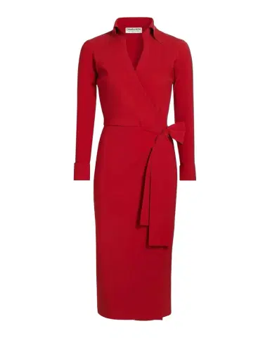 Chiara Boni La Petite Robe Kamala Shirt-Collar Jersey Wrap Dress | Thumbnail 1 Chiara Boni La Petite Robe Kamala Shirt-Collar Jersey Wrap Dress | Thumbnail 1