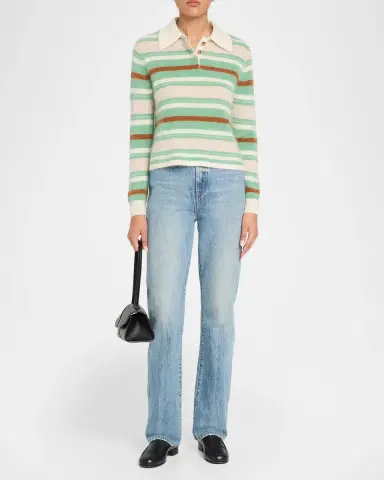 Guest In Residence Grizzly Cashmere Crop Rugby Sweater | Thumbnail 2 Guest In Residence Grizzly Cashmere Crop Rugby Sweater | Thumbnail 2