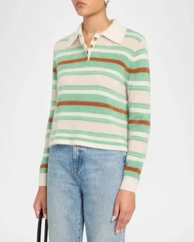 Guest In Residence Grizzly Cashmere Crop Rugby Sweater | Thumbnail 4 Guest In Residence Grizzly Cashmere Crop Rugby Sweater | Thumbnail 4
