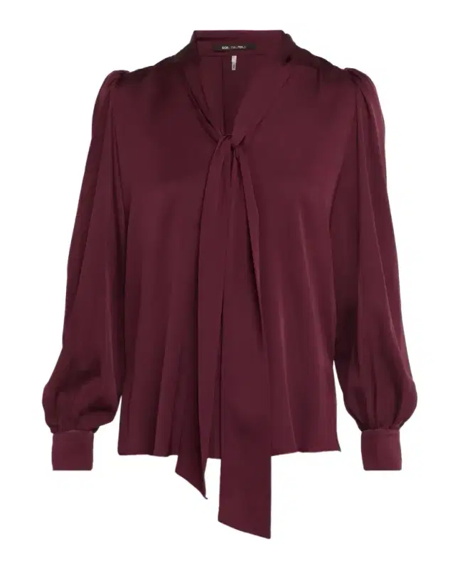 Selena Stretch-Silk Tieneck Blouse Selena Stretch-Silk Tieneck Blouse
