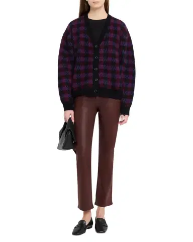 Frame Brushed Houndstooth Wool-Cashmere Cardigan | Thumbnail 2 Frame Brushed Houndstooth Wool-Cashmere Cardigan | Thumbnail 2