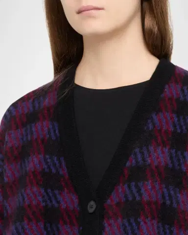 Frame Brushed Houndstooth Wool-Cashmere Cardigan | Thumbnail 5 Frame Brushed Houndstooth Wool-Cashmere Cardigan | Thumbnail 5