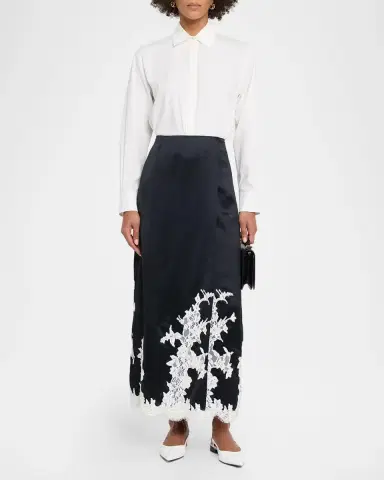Simkhai Dominique Satin Midi Skirt | Thumbnail 2 Simkhai Dominique Satin Midi Skirt | Thumbnail 2
