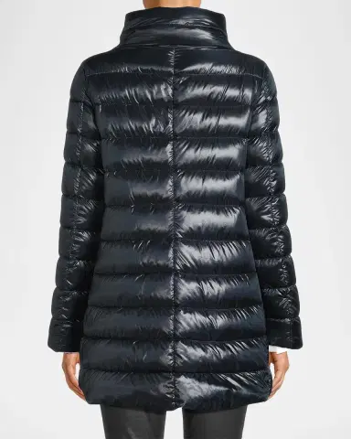HERNO Amelia Water-Resistant Ultralight Nylon A-Line Puffer Jacket | Thumbnail 3 HERNO Amelia Water-Resistant Ultralight Nylon A-Line Puffer Jacket | Thumbnail 3