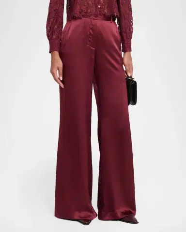L'Agence Pilar Wide-Leg Silk Pants | Thumbnail 4 L'Agence Pilar Wide-Leg Silk Pants | Thumbnail 4