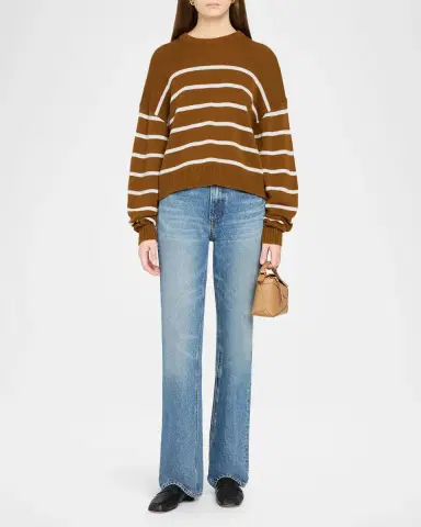 Theory Striped Cashmere Crewneck Sweater | Thumbnail 2 Theory Striped Cashmere Crewneck Sweater | Thumbnail 2