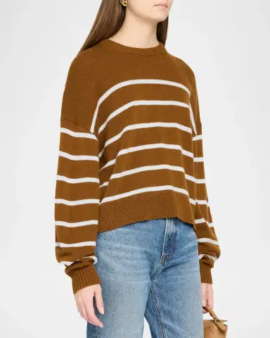 Theory Striped Cashmere Crewneck Sweater | Thumbnail 4 Theory Striped Cashmere Crewneck Sweater | Thumbnail 4