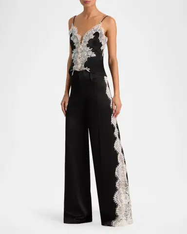 Alice + Olivia Olivia Lace-Trim Satin Wide-Leg Pants | Thumbnail 6 Alice + Olivia Olivia Lace-Trim Satin Wide-Leg Pants | Thumbnail 6