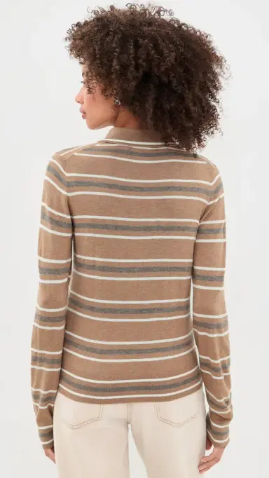 Varley Mayra Stripe Knit Polo Top | Thumbnail 3 Varley Mayra Stripe Knit Polo Top | Thumbnail 3