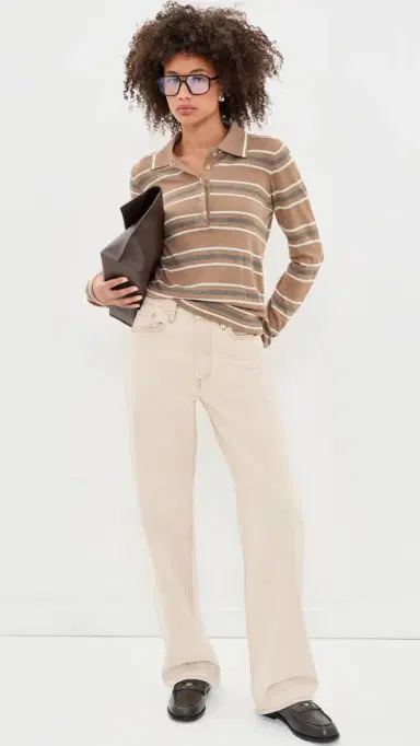 Varley Mayra Stripe Knit Polo Top | Thumbnail 5 Varley Mayra Stripe Knit Polo Top | Thumbnail 5