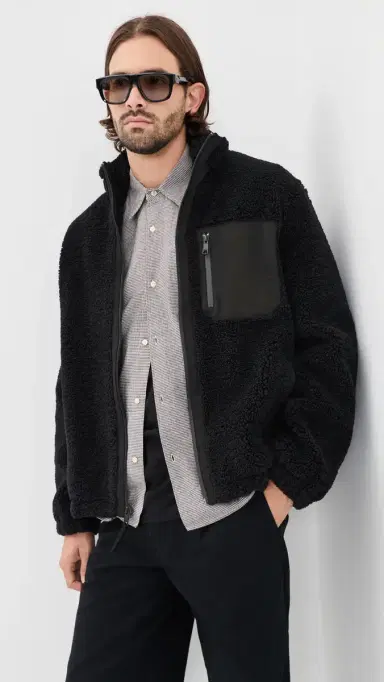 Vince Faux Sherpa Zip Jacket | Thumbnail 2 Vince Faux Sherpa Zip Jacket | Thumbnail 2