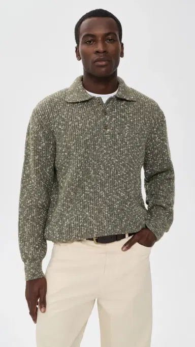 Far Afield Kier Ribbed Knit Polo | Thumbnail 2 Far Afield Kier Ribbed Knit Polo | Thumbnail 2