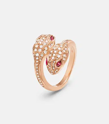 BVLGARI Serpenti Seduttori 18kt rose gold ring with diamonds and rubellites | Thumbnail 2 BVLGARI Serpenti Seduttori 18kt rose gold ring with diamonds and rubellites | Thumbnail 2