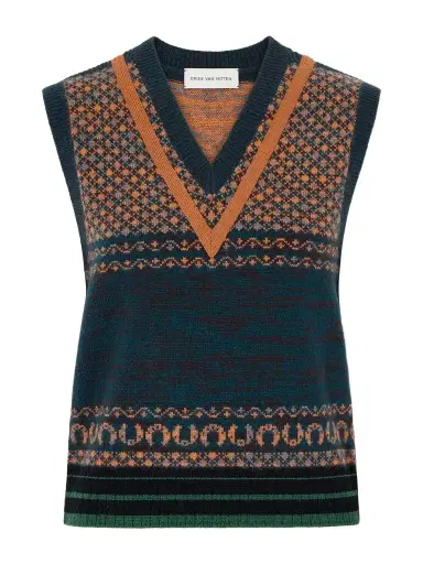 Dries Van Noten Toque Cashmere And Wool-blend Vest | Thumbnail 1 Dries Van Noten Toque Cashmere And Wool-blend Vest | Thumbnail 1