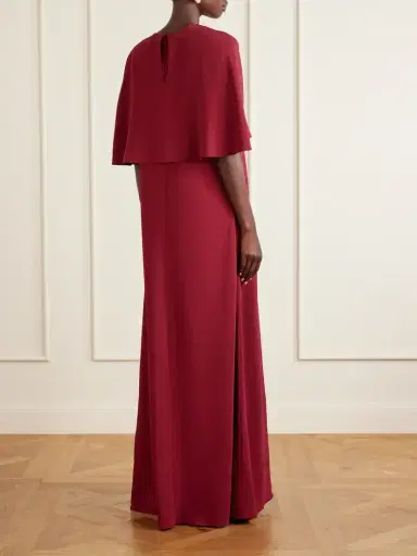 Oscar de la Renta Cape-effect Georgette Gown | Thumbnail 3 Oscar de la Renta Cape-effect Georgette Gown | Thumbnail 3