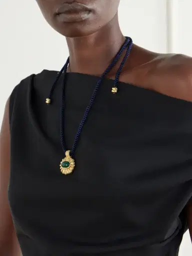 PAOLA SIGHINOLFI Sasa Gold-plated Malachite Cord Necklace | Thumbnail 2 PAOLA SIGHINOLFI Sasa Gold-plated Malachite Cord Necklace | Thumbnail 2