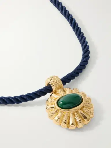PAOLA SIGHINOLFI Sasa Gold-plated Malachite Cord Necklace | Thumbnail 4 PAOLA SIGHINOLFI Sasa Gold-plated Malachite Cord Necklace | Thumbnail 4