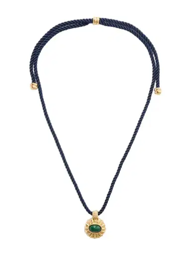 PAOLA SIGHINOLFI Sasa Gold-plated Malachite Cord Necklace | Thumbnail 1 PAOLA SIGHINOLFI Sasa Gold-plated Malachite Cord Necklace | Thumbnail 1