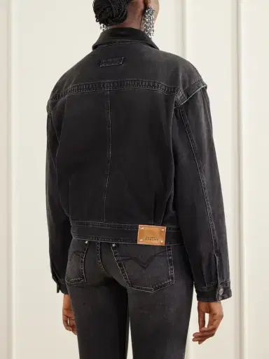 Isabel Marant Devyn Leather-trimmed Denim Jacket | Thumbnail 4 Isabel Marant Devyn Leather-trimmed Denim Jacket | Thumbnail 4