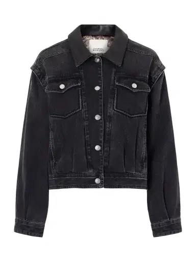 Isabel Marant Devyn Leather-trimmed Denim Jacket | Thumbnail 1 Isabel Marant Devyn Leather-trimmed Denim Jacket | Thumbnail 1