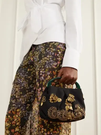 Dries Van Noten Bead-embellished Embroidered Cotton-twill Tote | Thumbnail 2 Dries Van Noten Bead-embellished Embroidered Cotton-twill Tote | Thumbnail 2