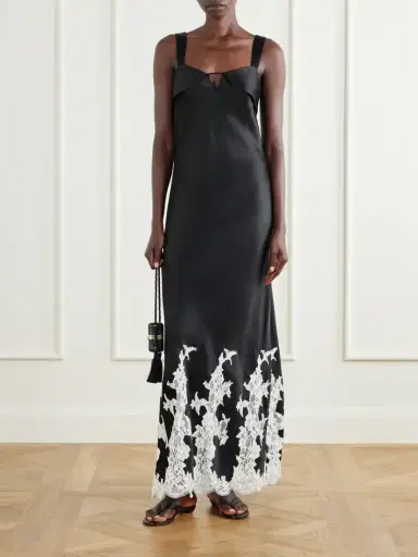 Simkhai Lea Lace-trimmed Satin Maxi Dress | Thumbnail 2 Simkhai Lea Lace-trimmed Satin Maxi Dress | Thumbnail 2