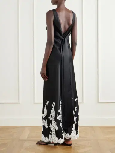 Simkhai Lea Lace-trimmed Satin Maxi Dress | Thumbnail 3 Simkhai Lea Lace-trimmed Satin Maxi Dress | Thumbnail 3