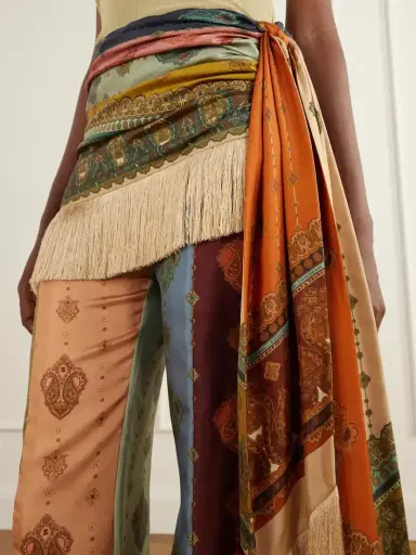 Zimmermann Valiant Printed Fringe-trimmed Silk-satin Wide-leg Wrap Pants | Thumbnail 5 Zimmermann Valiant Printed Fringe-trimmed Silk-satin Wide-leg Wrap Pants | Thumbnail 5